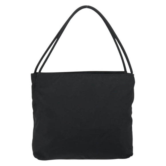 PRADA Tote Bag Nylon Black Silver Auth gh1542