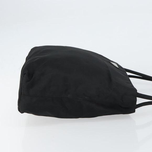 PRADA Tote Bag Nylon Black Silver Auth gh1542