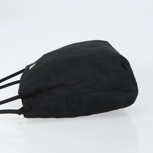 PRADA Tote Bag Nylon Black Silver Auth gh1542