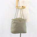 PRADA Tote Bag Nylon Khaki Silver Auth gh1543-23