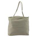 PRADA Tote Bag Nylon Khaki Silver Auth gh1543-2