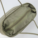 PRADA Tote Bag Nylon Khaki Silver Auth gh1543-6