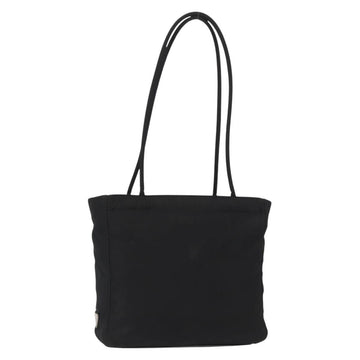 PRADA Tote Bag Nylon Black Silver Auth gh1544