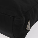 PRADA Tote Bag Nylon Black Silver Auth gh1544-14