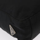 PRADA Tote Bag Nylon Black Silver Auth gh1544-15