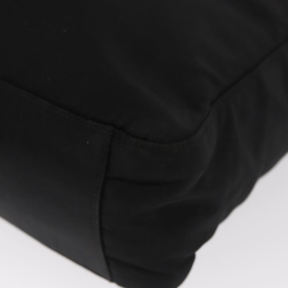 PRADA Tote Bag Nylon Black Silver Auth gh1544