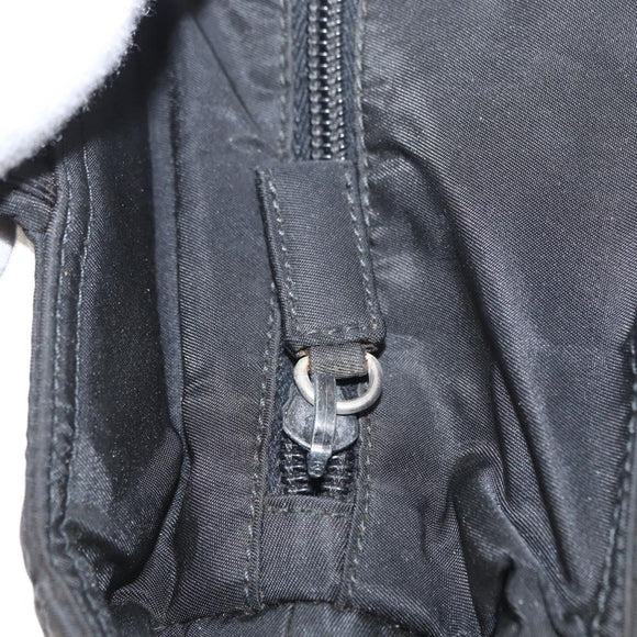 PRADA Tote Bag Nylon Black Silver Auth gh1544
