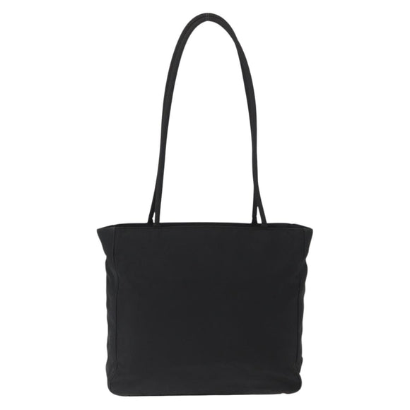 PRADA Tote Bag Nylon Black Silver Auth gh1544