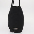 PRADA Tote Bag Nylon Black Silver Auth gh1544-4