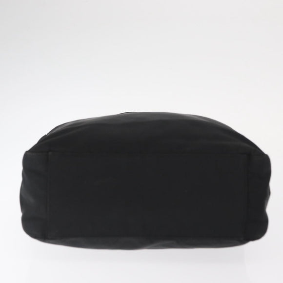 PRADA Tote Bag Nylon Black Silver Auth gh1544