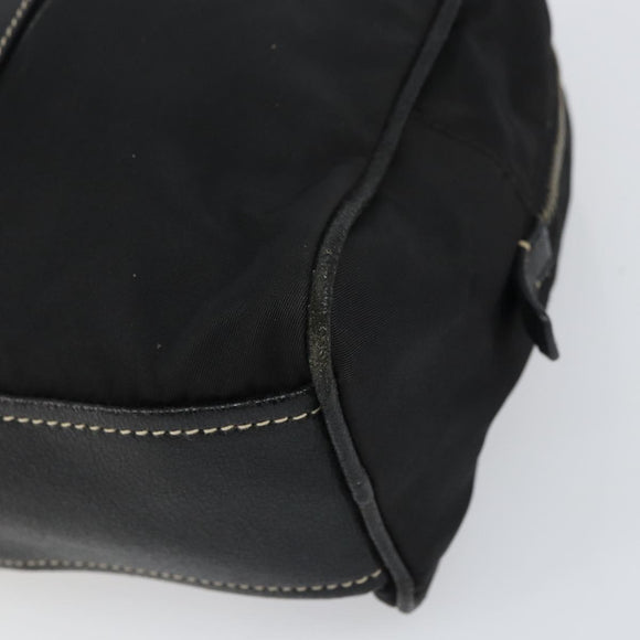 PRADA Tote Bag Nylon Black Silver Auth gh1545
