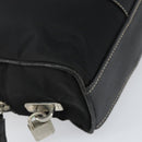 PRADA Tote Bag Nylon Black Silver Auth gh1545-11
