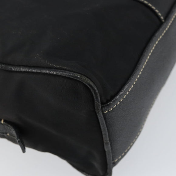 PRADA Tote Bag Nylon Black Silver Auth gh1545