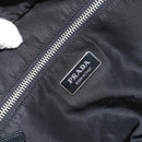 PRADA Tote Bag Nylon Black Silver Auth gh1545-17