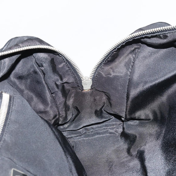 PRADA Tote Bag Nylon Black Silver Auth gh1545