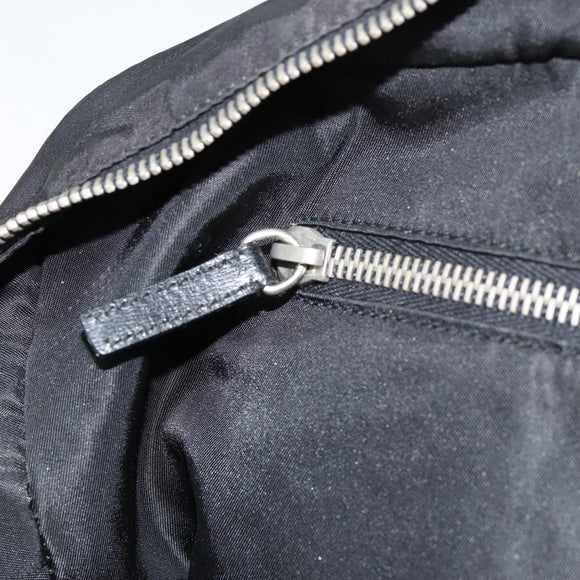 PRADA Tote Bag Nylon Black Silver Auth gh1545