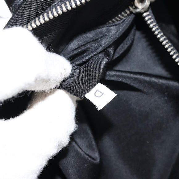 PRADA Tote Bag Nylon Black Silver Auth gh1545