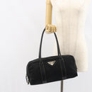 PRADA Tote Bag Nylon Black Silver Auth gh1545-26