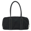 PRADA Tote Bag Nylon Black Silver Auth gh1545-3