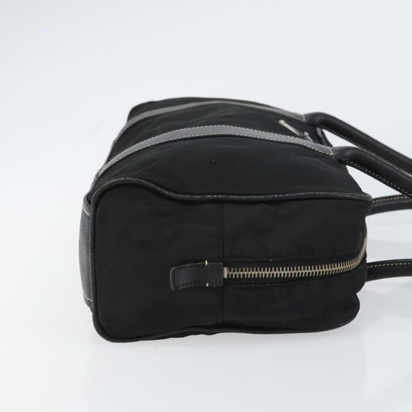 PRADA Tote Bag Nylon Black Silver Auth gh1545
