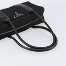PRADA Tote Bag Nylon Black Silver Auth gh1545-7