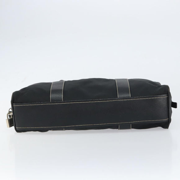 PRADA Tote Bag Nylon Black Silver Auth gh1545