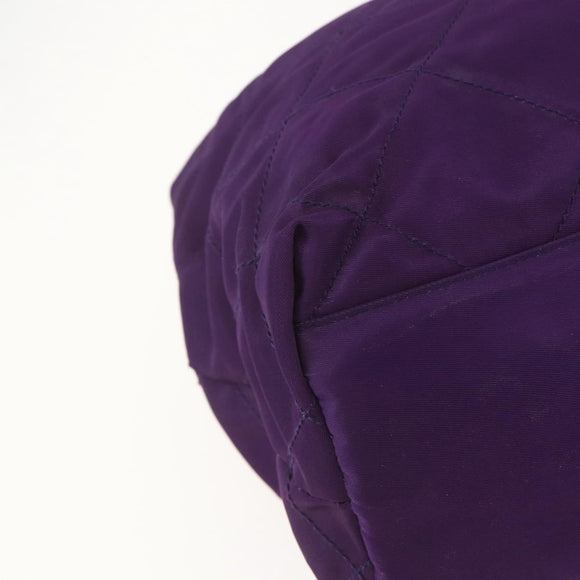 PRADA Chain Shoulder Bag Nylon Purple Gold Auth gh1546