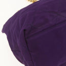 PRADA Chain Shoulder Bag Nylon Purple Gold Auth gh1546-13