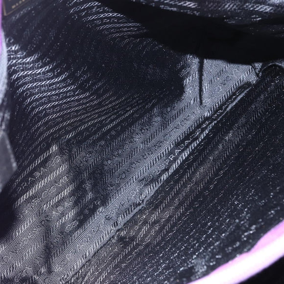 PRADA Chain Shoulder Bag Nylon Purple Gold Auth gh1546