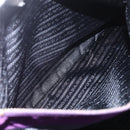 PRADA Chain Shoulder Bag Nylon Purple Gold Auth gh1546-21