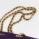 PRADA Chain Shoulder Bag Nylon Purple Gold Auth gh1546-8