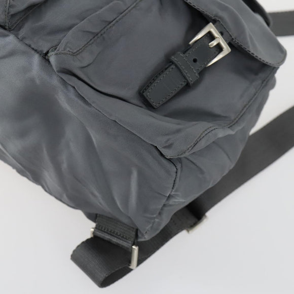 PRADA Backpack Nylon Gray Silver Auth gh1547
