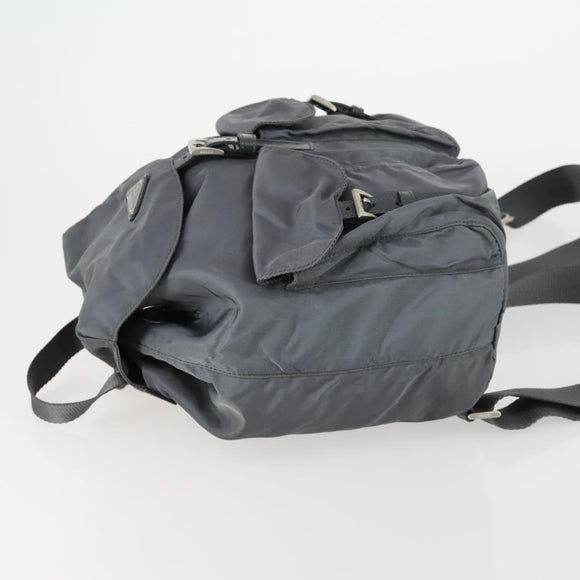 PRADA Backpack Nylon Gray Silver Auth gh1547