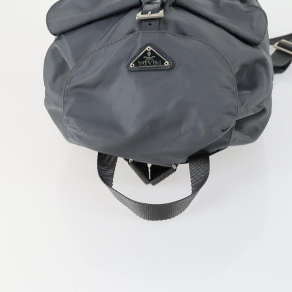 PRADA Backpack Nylon Gray Silver Auth gh1547