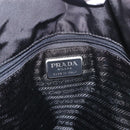 PRADA Chain Shoulder Bag Nylon Black Silver Auth gh1548-18