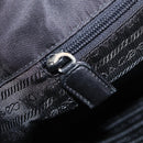 PRADA Chain Shoulder Bag Nylon Black Silver Auth gh1548-24