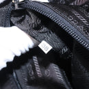 PRADA Chain Shoulder Bag Nylon Black Silver Auth gh1548-12