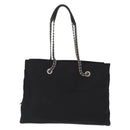 PRADA Chain Shoulder Bag Nylon Black Silver Auth gh1548-2