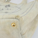 PRADA Canapa PM Hand Bag Canvas Beige Gold Auth gh1549-9
