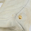 PRADA Canapa PM Hand Bag Canvas Beige Gold Auth gh1549-16