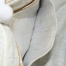 PRADA Canapa PM Hand Bag Canvas Beige Gold Auth gh1549-22