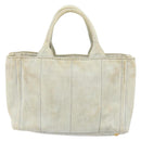 PRADA Canapa PM Hand Bag Canvas Beige Gold Auth gh1549-2
