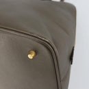 PRADA Hand Bag Safiano leather Brown Gold Auth gh1550-10
