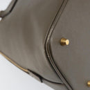 PRADA Hand Bag Safiano leather Brown Gold Auth gh1550-13
