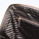 PRADA Hand Bag Safiano leather Brown Gold Auth gh1550-22