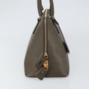 PRADA Hand Bag Safiano leather Brown Gold Auth gh1550-4