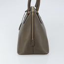 PRADA Hand Bag Safiano leather Brown Gold Auth gh1550-5