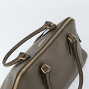 PRADA Hand Bag Safiano leather Brown Gold Auth gh1550-6