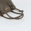 PRADA Hand Bag Safiano leather Brown Gold Auth gh1550-7