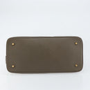 PRADA Hand Bag Safiano leather Brown Gold Auth gh1550-9